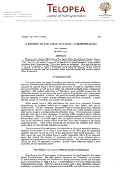 A Revision of the Genus Tetratheca (Tremandraceae)