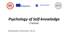 Psychology of Self-Knowledge 2 Lecture