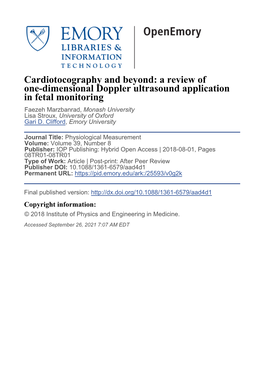 Cardiotocography and Beyond: a Review of One