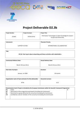 Project Deliverable D2.3B