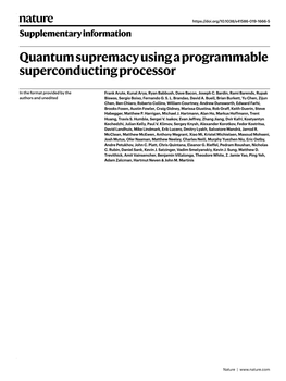 Quantum Supremacy Using a Programmable Superconducting Processor