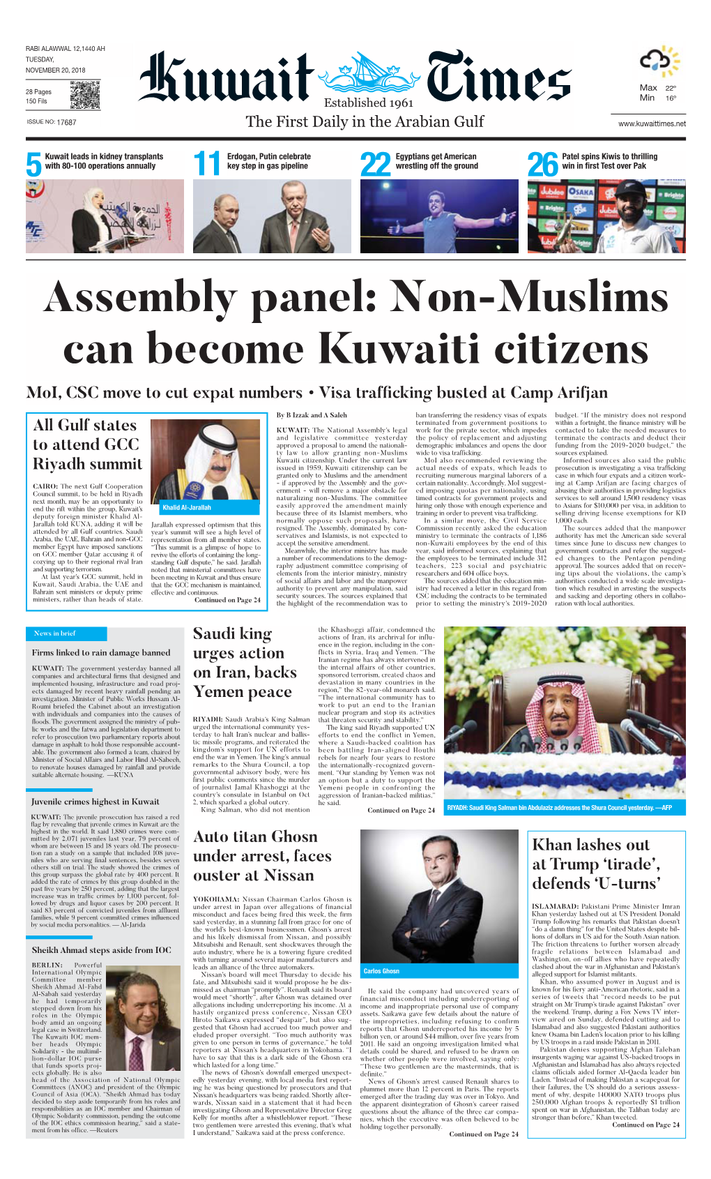Kuwaittimes 20-11-2018.Qxp Layout 1