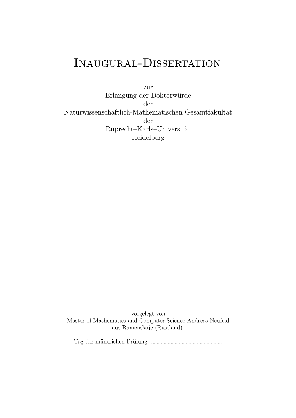 Inaugural-Dissertation