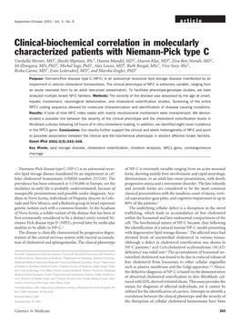 Clinical-Biochemical Correlation in Molecularly Characterized Patients