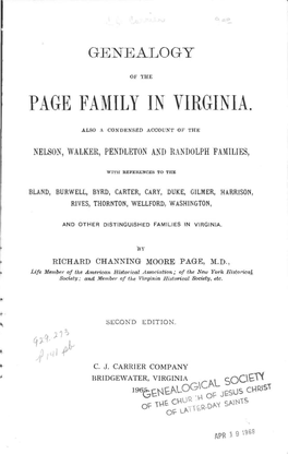 Page Family in Virginia