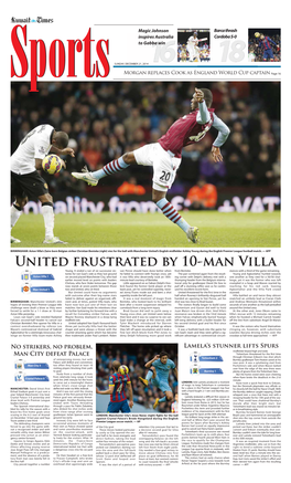 United Frustrated by 10-Man Villa