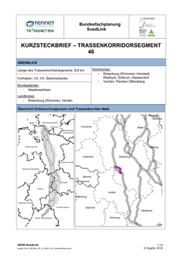 Kurzsteckbrief – Trassenkorridorsegment 46