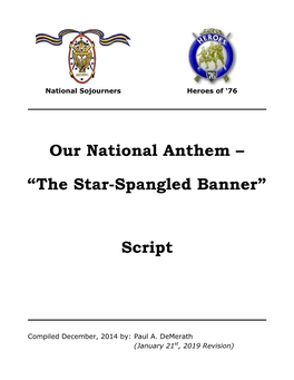 Our National Anthem – “The Star-Spangled Banner” Script