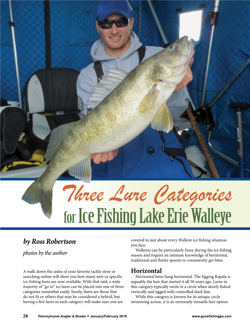 Three Lure Categories for Ice Fishing Lake Erie Walleye