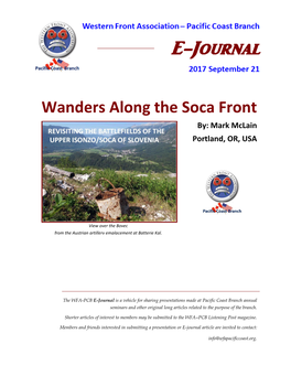 Wanders Along the Soca Front By: Mark Mclain Portland, OR, USA