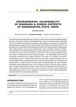 Environmental Vulnerability of Bhandara & Gondia