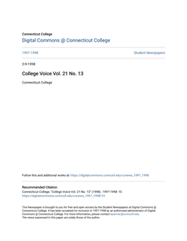 College Voice Vol. 21 No. 13