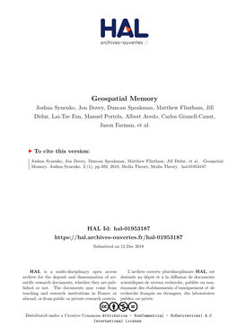 Geospatial Memory