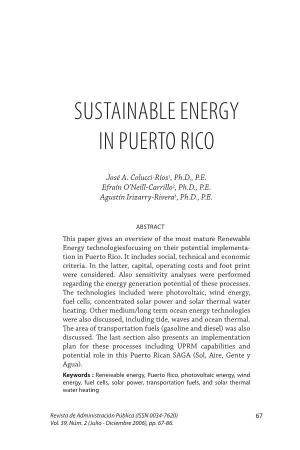 Sustainable Energy in Puerto Rico