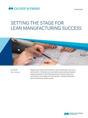 Setting the Stage for Lean Manufacturing Success