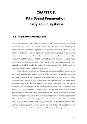 CHAPTER 3. Film Sound Preservation: Early Sound Systems
