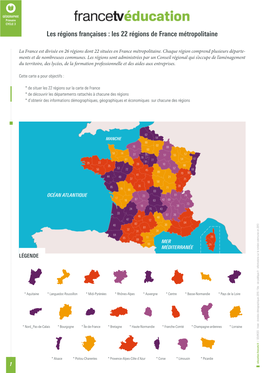 Les Régions Françaises : Les 22 Régions De France Métropolitaine