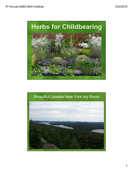 Herbs for Childbearing