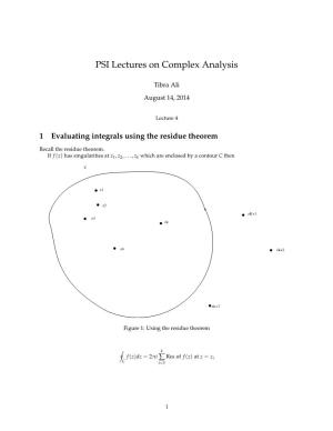 PSI Lectures on Complex Analysis