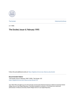 The Docket, Issue 4, February 1995