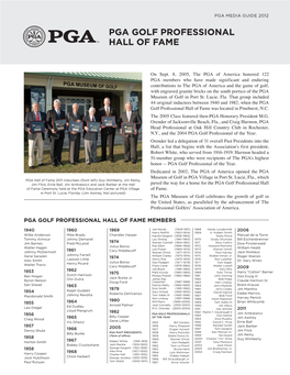 Pga Golf Professional Hall of Fame
