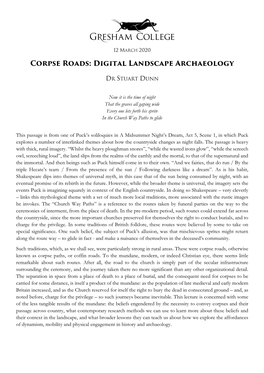 Corpse Roads: Digital Landscape Archaeology