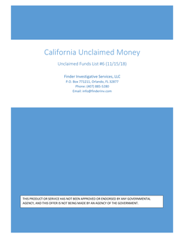 California Unclaimed Money #6