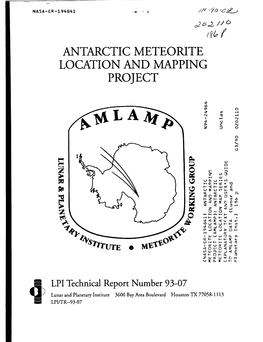 Antarctic Meteorite Location and Mapping Project