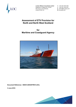 Assessment of ETV Provision for North and North West Scotland
