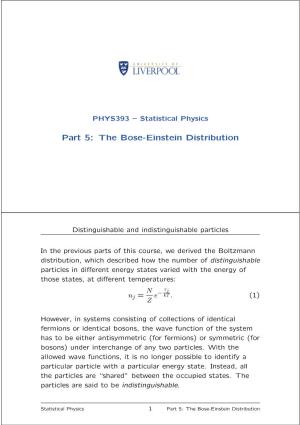 Part 5: the Bose-Einstein Distribution