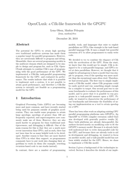 Openclunk: a Cilk-Like Framework for the GPGPU