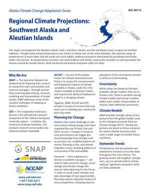 Regional Climate Projections: Southwest Alaska and Aleutian Islands