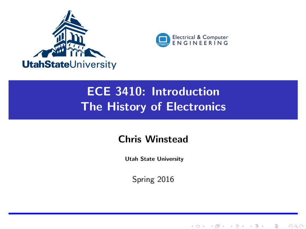 ECE 3410: Introduction the History of Electronics