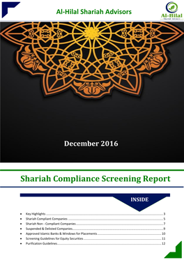 Shariah Compliance Screening Report