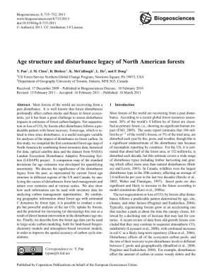 Age Structure and Disturbance Legacy of North American Forests