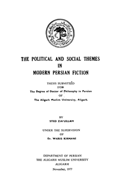 The Political and Social Themes in Modern Persian Fiction