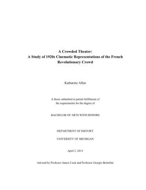 A Study of 1920S Cinematic Representations of the French Revolutionary Crowd