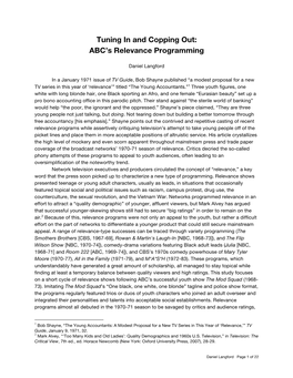 Tuning in and Copping Out: ABC’S Relevance Programming