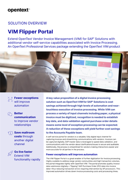 VIM Flipper Portal Solution Overview | Opentext