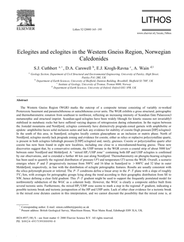 Eclogites and Eclogites in the Western Gneiss Region, Norwegian Caledonides