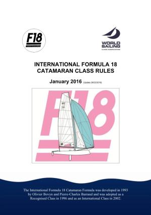 International Formula 18 Catamaran Class Rules