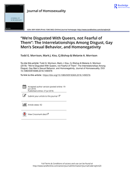 The Interrelationships Among Disgust, Gay Men's Sexual Behavior