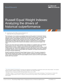 Russell Equal Weight Indexes: Analyzing the Drivers of Historical Outperformance