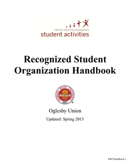 Recognized Student Organization Handbook