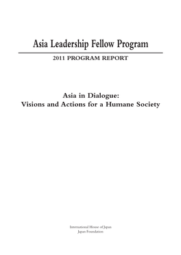 Asia Leadership Fellow Program 2011 Program Report