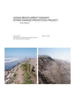 OCEAN BEACH-GREAT HIGHWAY STORM DAMAGE PROTECTION PROJECT Final Report