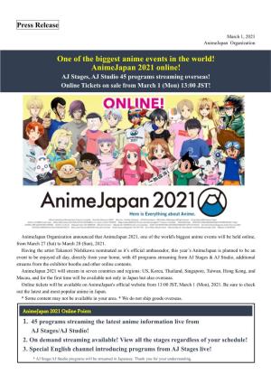 One of the Biggest Anime Events in the World! Animejapan 2021 Online!