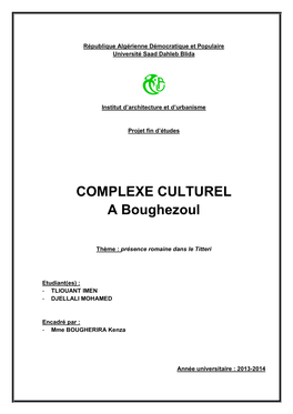 COMPLEXE CULTUREL a Boughezoul