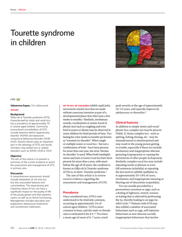 Tourette Syndrome in Children