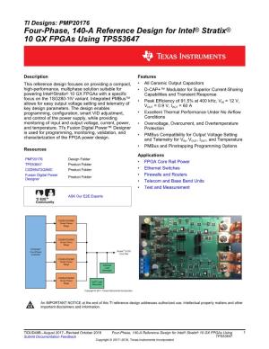 4-Phase, 140-A Reference Design for Intel® Stratix® 10 GX Fpgas Using
